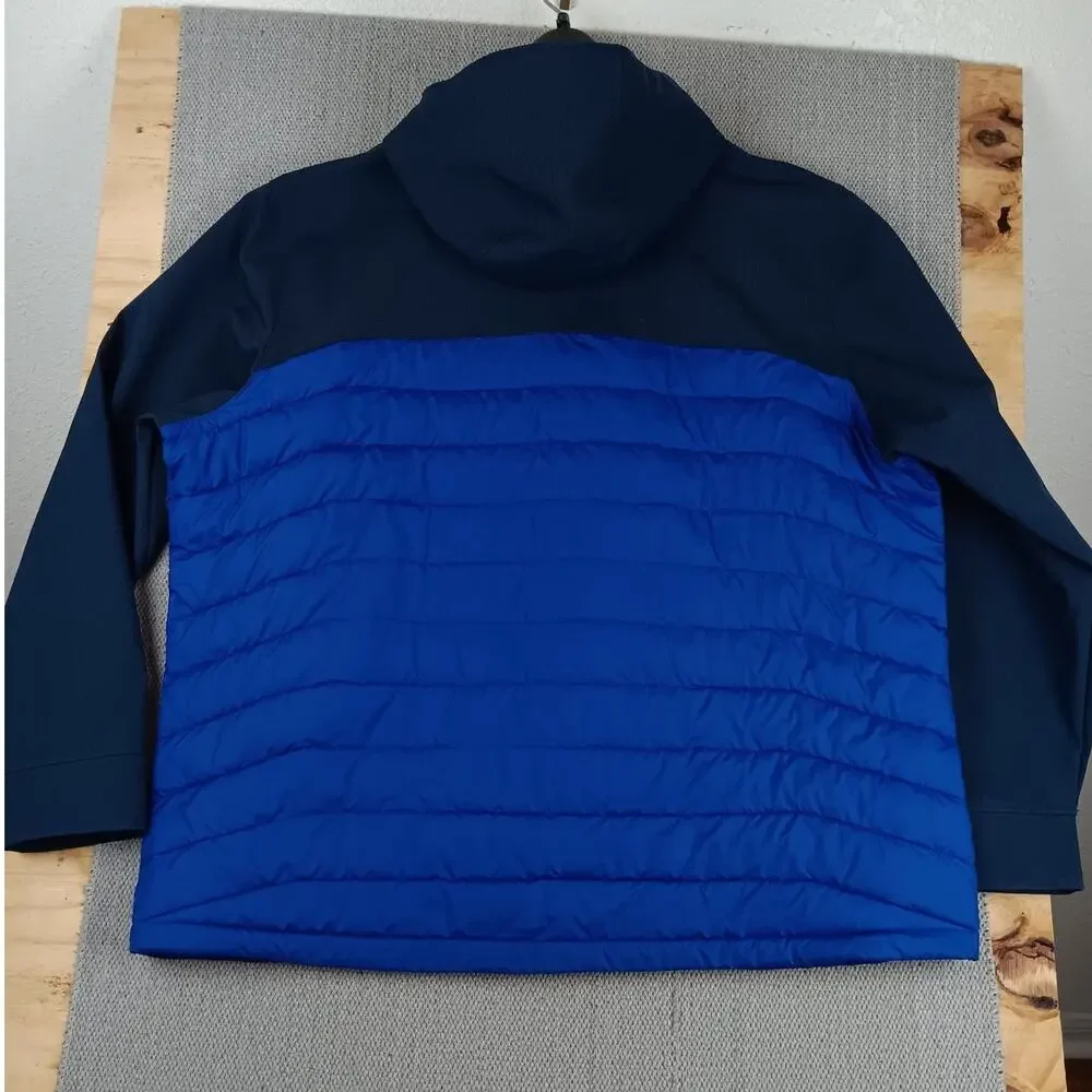 Columbia Oyanta Trail Hybrid Hooded Puffer Jacket Mens‎ XXL Blue Therma Coil Zip